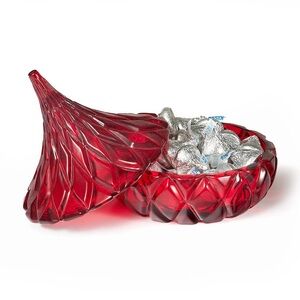 RED Hershey’s Kisses Candy Dish, Red.